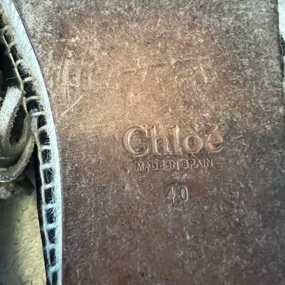 Authentic Chloe Beige and Black Espadrilles